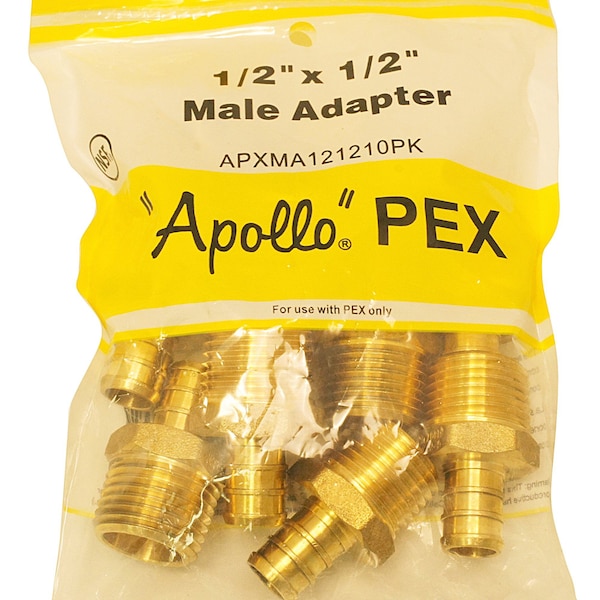 1/2 In. Brass PEX Barb X 1/2 In. Male Pipe Thread Adapter